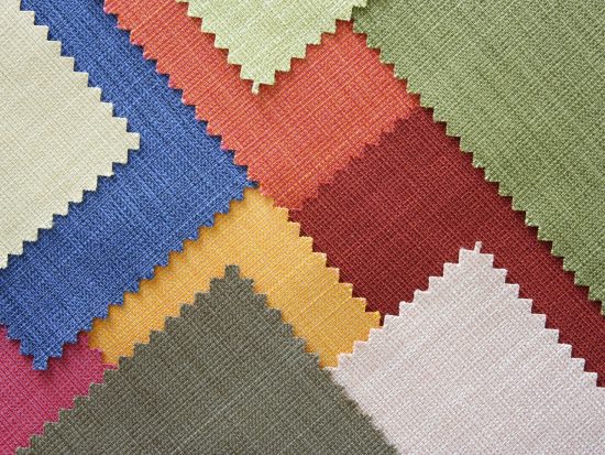 Multi color fabric texture samples